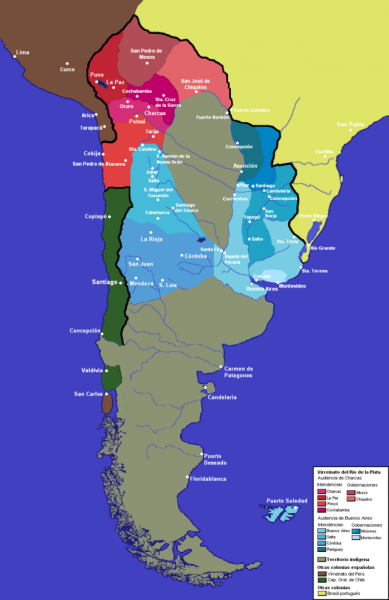 Fichier:Subdivisions de la vice-royauté du Río de la Plata.PNG