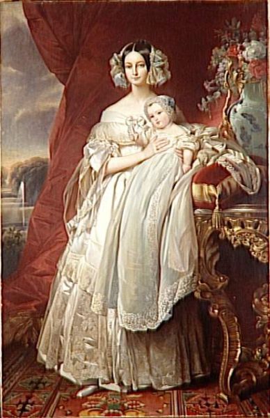 Fichier:Helene-Louise-Elisabeth de Mecklembourg-Schwerin duchesse d Orleans et son fils Louis- Philippe.jpg